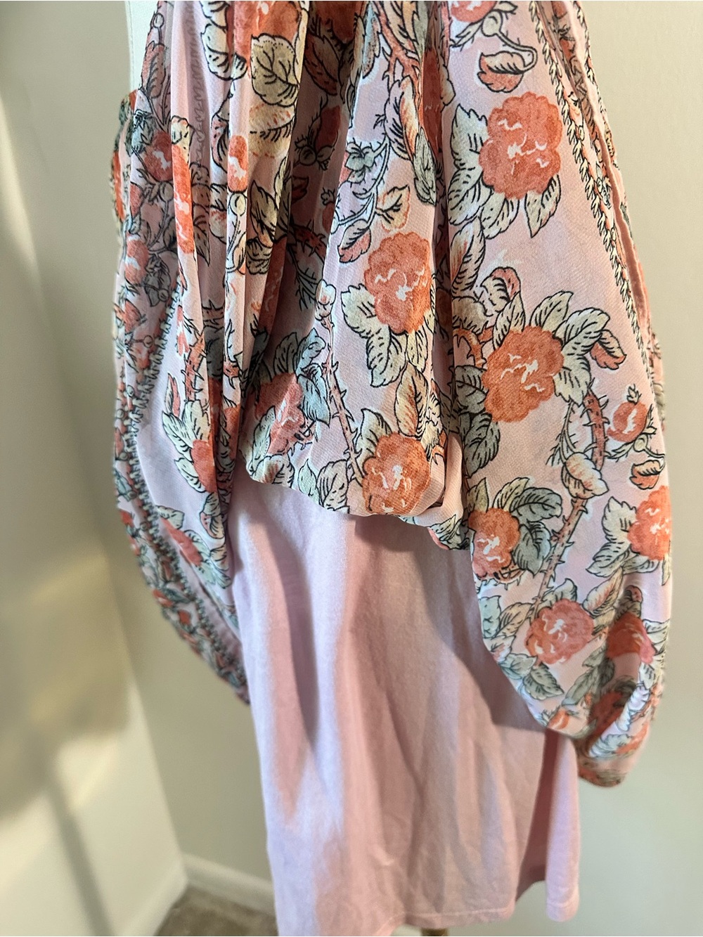 Vintage-Inspired Pink Floral Boho Midi Skirt | Size Small | Cottagecore Prairie - Picture 5 of 7